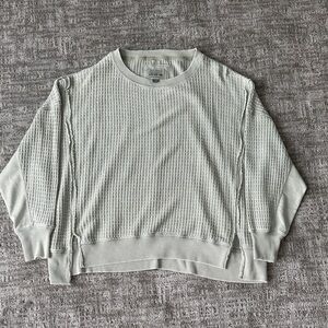 American Eagle Outfitters Olive Waffle Knit Sweater